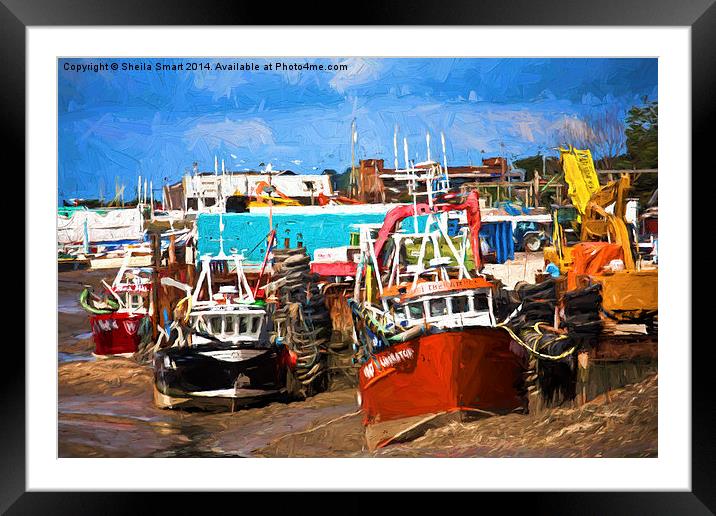 Boats at Leigh on Sea, Essex Framed Mounted Print by Sheila Smart