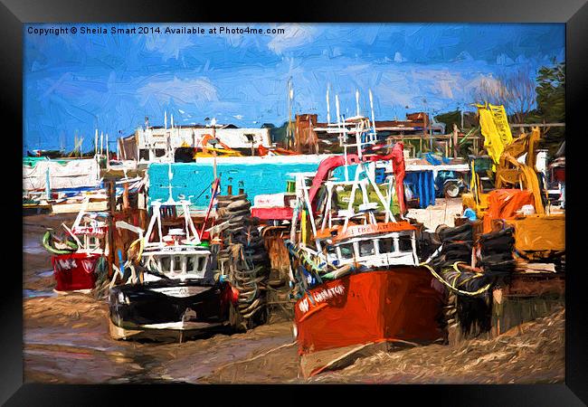  Boats at Leigh on Sea, Essex Framed Print by Sheila Smart