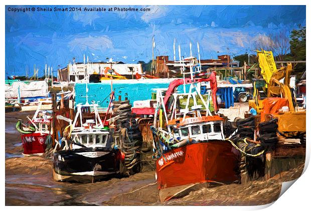  Boats at Leigh on Sea, Essex Print by Sheila Smart