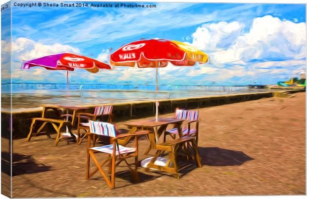  Cafe at Southend on Sea Canvas Print by Sheila Smart