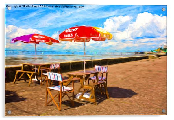  Cafe at Southend on Sea Acrylic by Sheila Smart