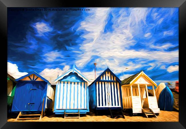  Beach huts at Southend Framed Print by Sheila Smart