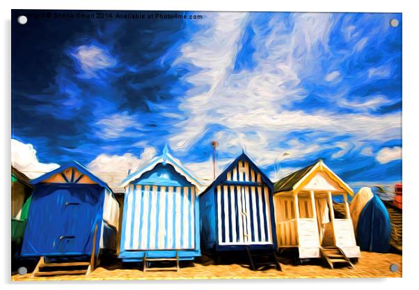  Beach huts at Southend Acrylic by Sheila Smart