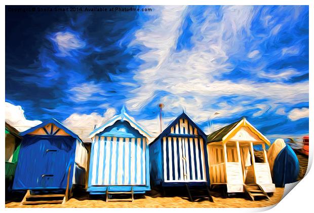  Beach huts at Southend Print by Sheila Smart