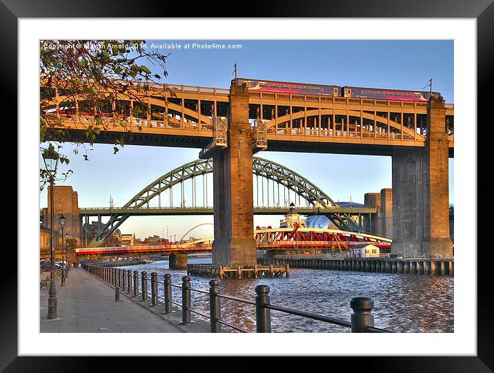  Newcastle Quayside and River Tyne Bridges Framed Mounted Print by Martyn Arnold