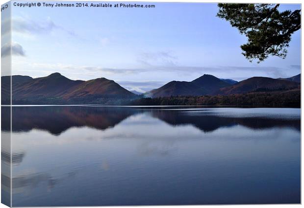 Derwentwater Reflections Canvas Print by Tony Johnson