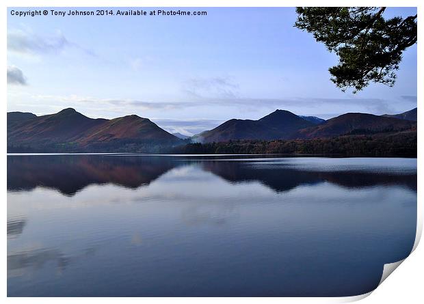  Derwentwater Reflections Print by Tony Johnson