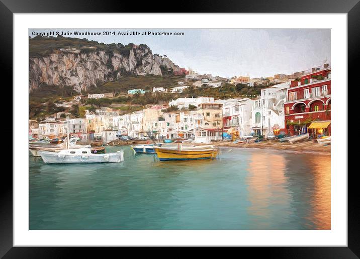 Marina Grande, Capri, Campania, Italy Framed Mounted Print by Julie Woodhouse