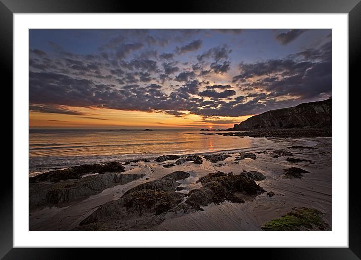  Sunrise Lee Bay, North Dev.on Framed Mounted Print by Dave Wilkinson North Devon Ph
