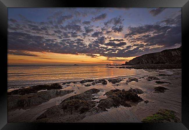  Sunrise Lee Bay, North Dev.on Framed Print by Dave Wilkinson North Devon Ph