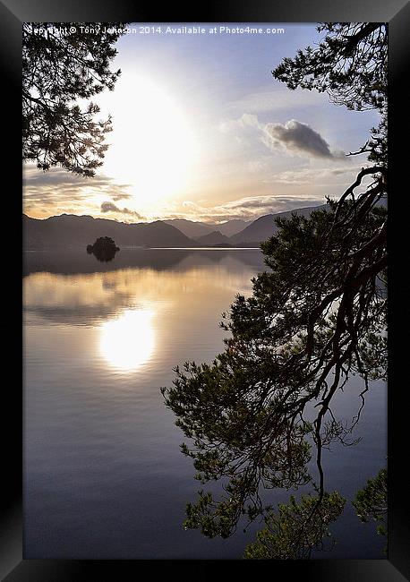 Tranquility on  Derwentwater Framed Print by Tony Johnson
