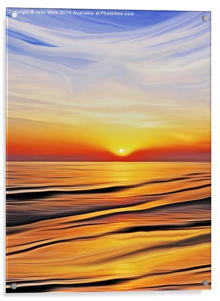 Sunset Bay Acrylic by John Wain