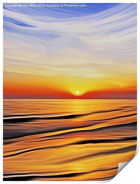 Sunset Bay Print by John Wain