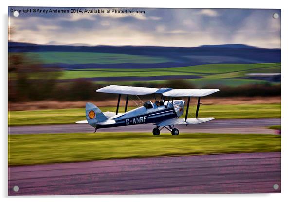  Training Biplane Acrylic by Andy Anderson
