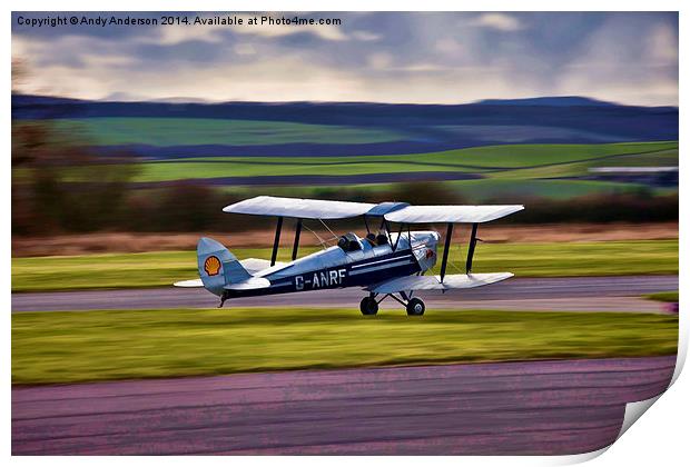  Training Biplane Print by Andy Anderson
