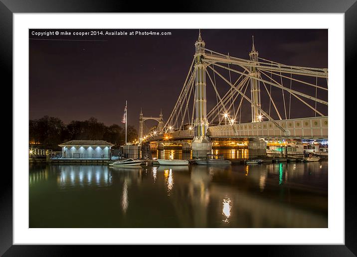  Albert bridge London at dawn Framed Mounted Print by mike cooper