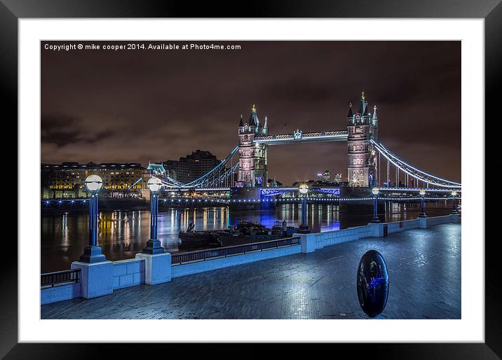  Tower bridge at dawn,along the embankment Framed Mounted Print by mike cooper
