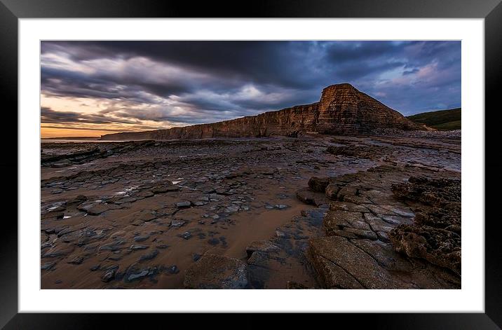  Nash Point cliff's Framed Mounted Print by Dean Merry
