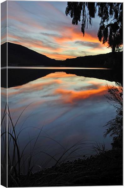 Lake Haupiri sunset Canvas Print by Peter Righteous