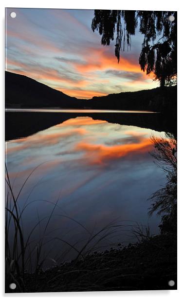 Lake Haupiri sunset Acrylic by Peter Righteous