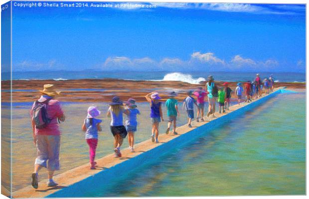  A day off school at the rockpool Canvas Print by Sheila Smart