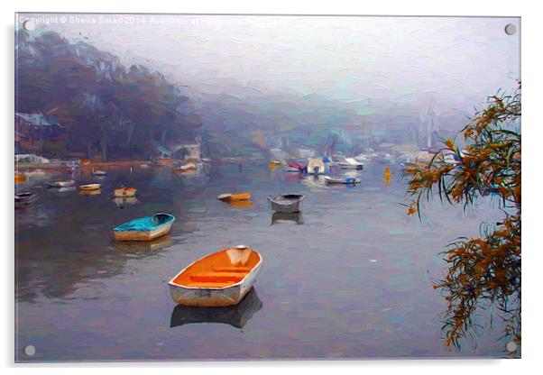  Mist over Careel Bay Acrylic by Sheila Smart