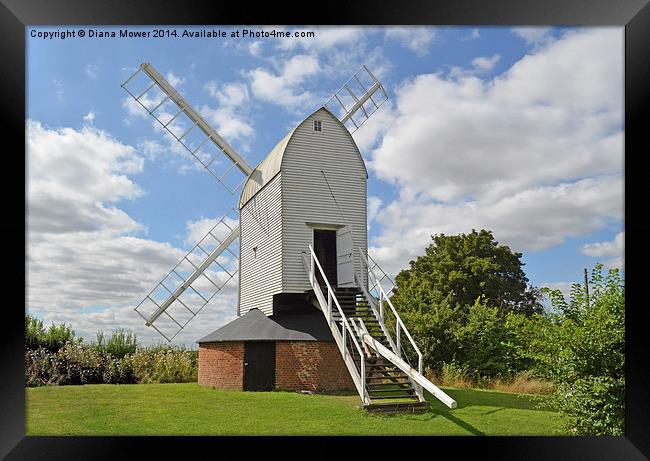  Ashdon Windmill Framed Print by Diana Mower