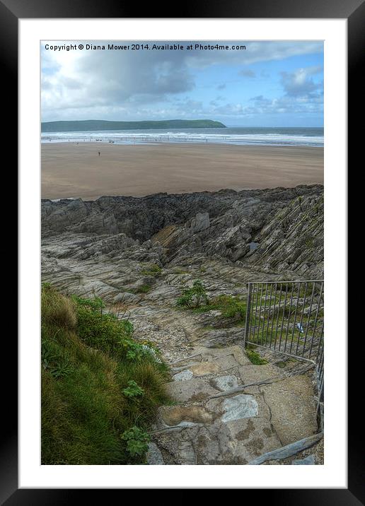  Woolacombe Beach path Framed Mounted Print by Diana Mower