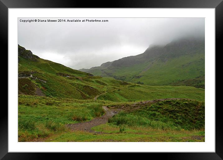 Glencoe Scotland                             Framed Mounted Print by Diana Mower