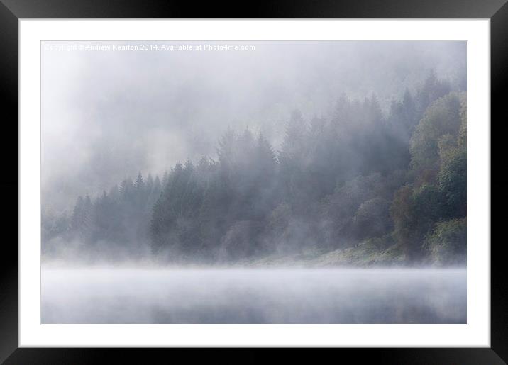  Misty forest beside Ladybower Framed Mounted Print by Andrew Kearton