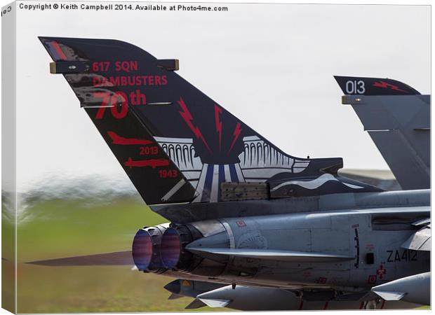 617 Squadron Dambusters 70th Tornado Tail Canvas Print by Keith Campbell