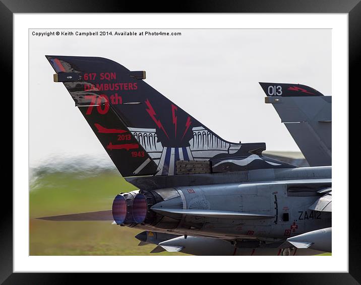  617 Squadron Dambusters 70th Tornado Tail Framed Mounted Print by Keith Campbell