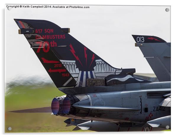  617 Squadron Dambusters 70th Tornado Tail Acrylic by Keith Campbell