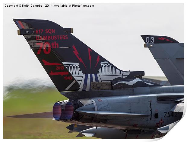  617 Squadron Dambusters 70th Tornado Tail Print by Keith Campbell