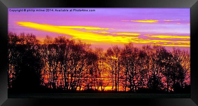  Arley Sunrise Framed Print by philip milner