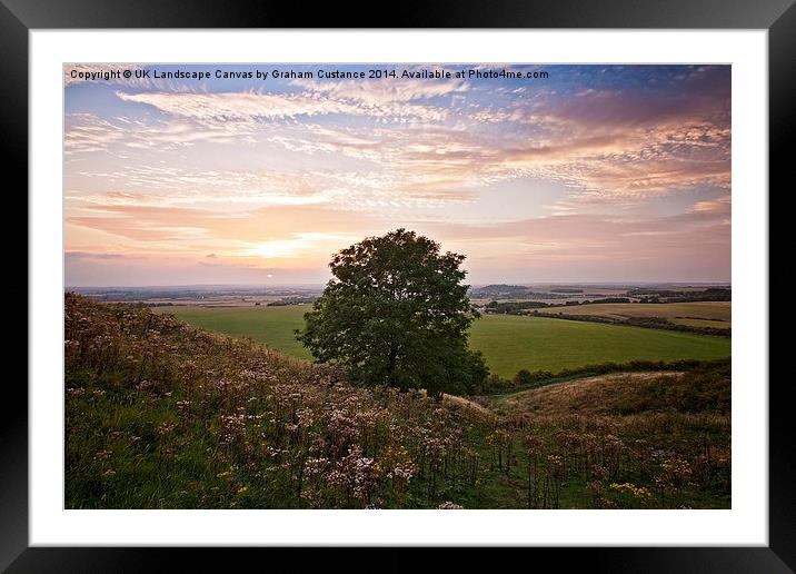 Chilterns Sunset Framed Mounted Print by Graham Custance