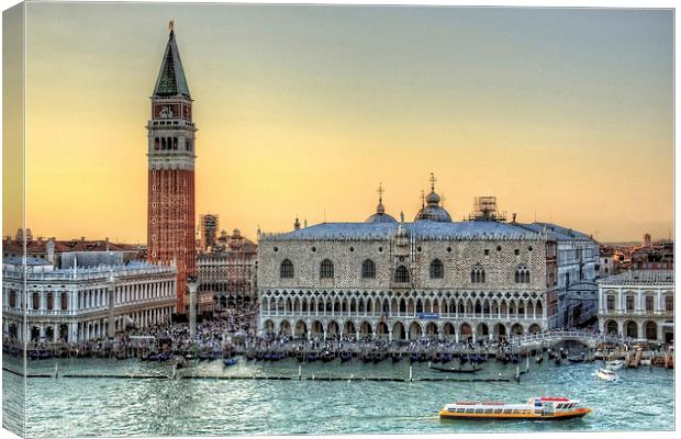 Early Evening Light in Piazza San Marco Canvas Print by Tom Gomez