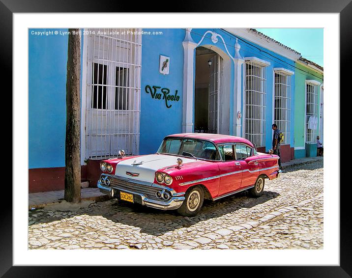  Classic American Car in Cuba Framed Mounted Print by Lynn Bolt