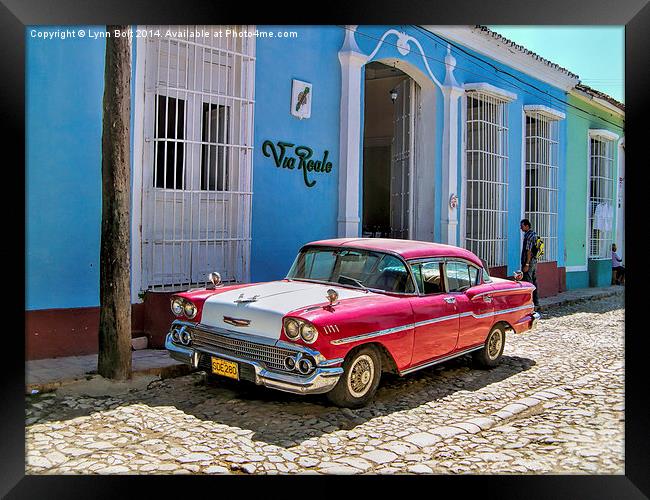  Classic American Car in Cuba Framed Print by Lynn Bolt