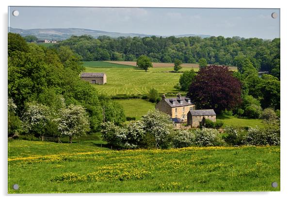  Hurst Green Views Lancashire Acrylic by Gary Kenyon