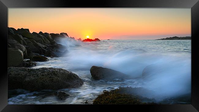 The Fury of the Sea Framed Print by Mike Dawson