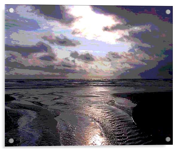 Beach-River-Posterised  Acrylic by james balzano, jr.