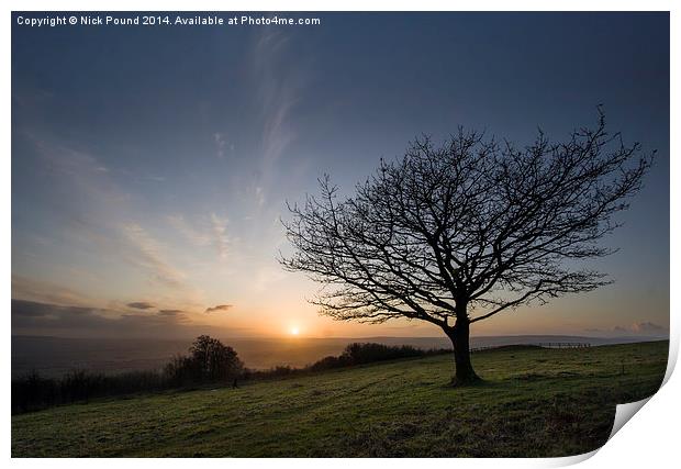  Sunset from Cothelstone Hill Print by Nick Pound