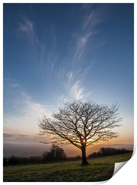 Sunset from Cothelstone Hill Print by Nick Pound