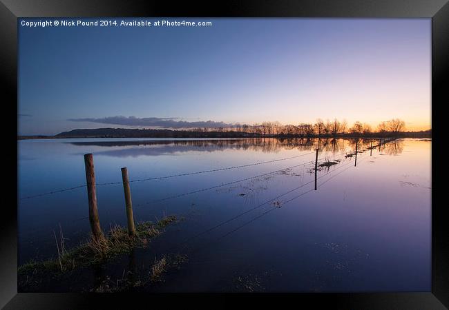 Dawn on the Flooded Somerset Levels Framed Print by Nick Pound