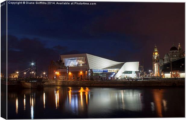  The Museum of Liverpool at night Canvas Print by Diane Griffiths