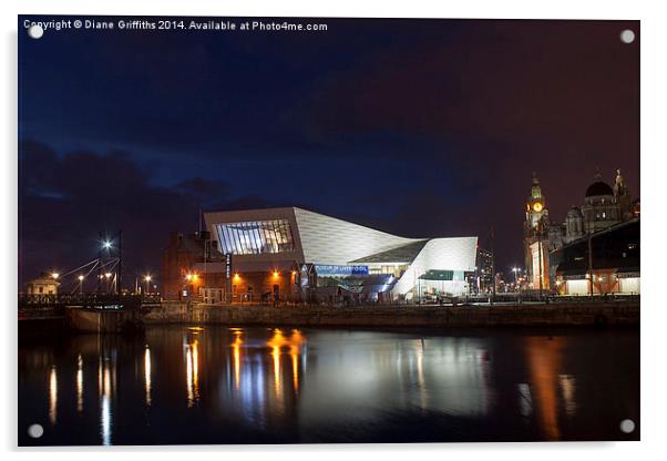  The Museum of Liverpool at night Acrylic by Diane Griffiths