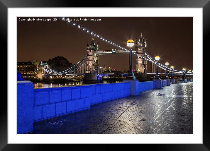Tower bridge,the embankment,dawn Framed Mounted Print by mike cooper