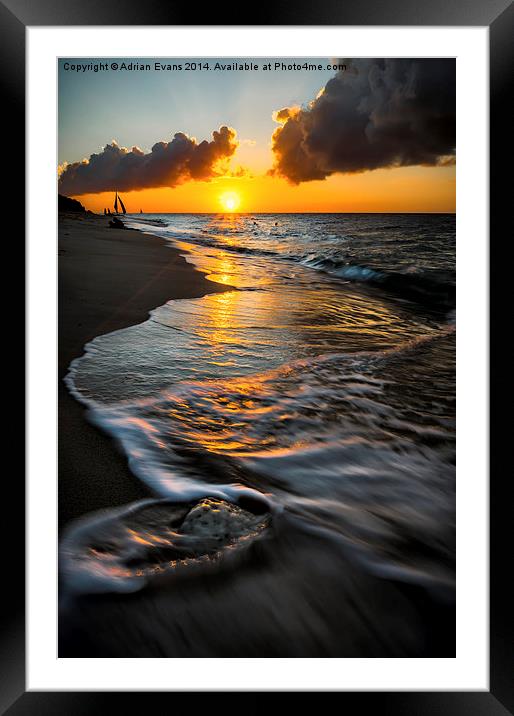 Boracay Sunset Philippines Framed Mounted Print by Adrian Evans