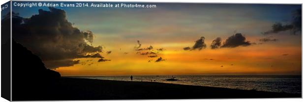 Puka Beach Sunset Canvas Print by Adrian Evans